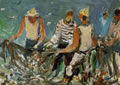 Tirando "a rezza", 1977, olio su tela, cm 50x70, Napoli, collezione privata